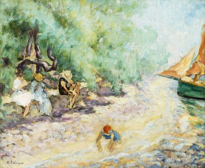 Koupající se u řeky; Koupající se u řeky, od Henri Lebasque