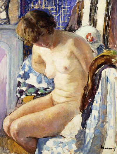 Sedící akt; Nu Assise, od Henri Lebasque