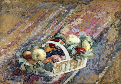 Zátiší s košíkem ovoce; Nature Morte au Panier de Fruits, od Henri Lebasque