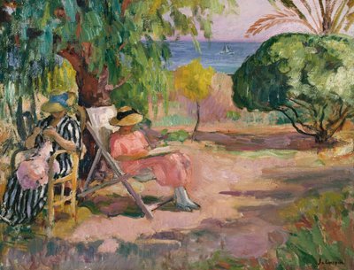 Dámské šití (olej na plátně) od Henri Lebasque
