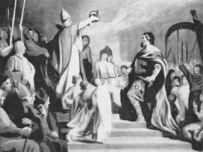 Korunovace Karla Velikého (litografie) od Henri Leopold (after) Levy