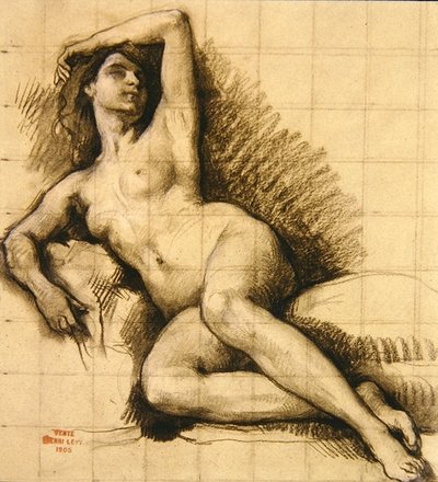 Studie - Ležící ženský akt od Henri Leopold Levy