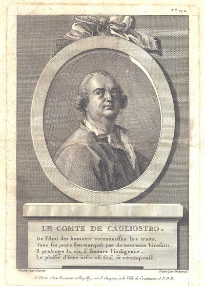 Hrabě Alessandro di Cagliostro 1743-1795, 1781 od Henri Louis Duhamel du Monceau