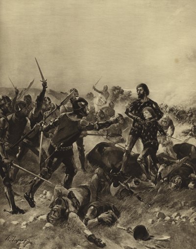Bitva u Poitiers, 1356 (hlubotisk) od Henri Louis Dupray