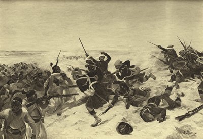 Bitva u Tel el-Kebir, 1882 (hlubotisk) od Henri Louis Dupray