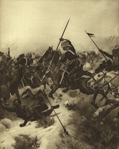 Bitva u Ulundi, 1879 (hlubotisk) od Henri Louis Dupray