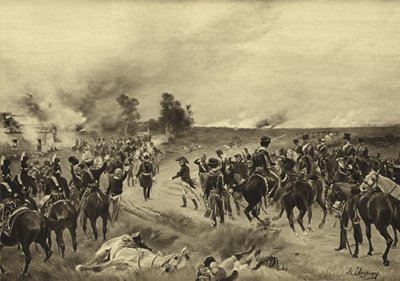 Bitva u Waterloo, 1815 (hlubotisk) od Henri Louis Dupray