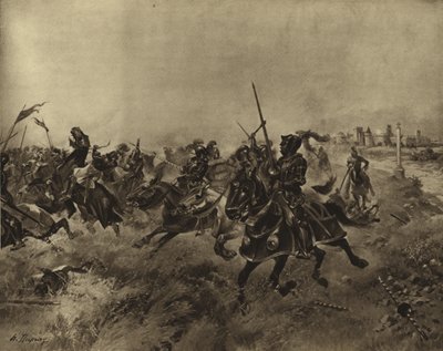 Bitva u Spurs, 1513 (hlubotisk) od Henri Louis Dupray