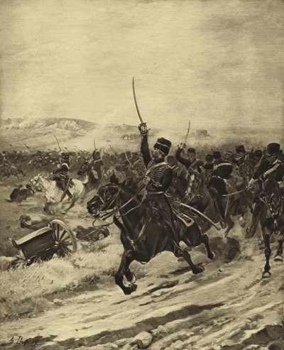 Charge of the Light Brigade, Bitva u Balaclavy, 1854 (hlubotisk) od Henri Louis Dupray
