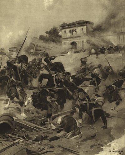 Reliéf Lucknow, 1858 (hlubotisk) od Henri Louis Dupray