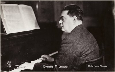 Portrét Dariuse Milhauda (čb fotografie) od Henri Manuel