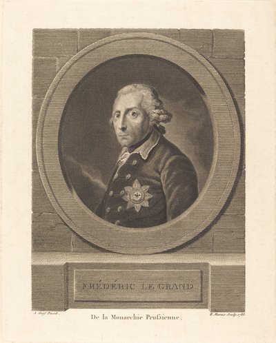 Fridrich Veliký, král pruský od Henri Marais after Anton Graff