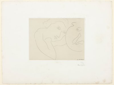 Skloněná hlava a miska na ryby od Henri Matisse