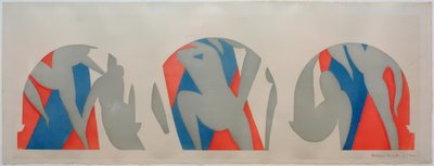 Dance, šedá, modrá, růžová od Henri Matisse