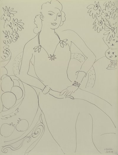 Kresba sedící ženy od Henri Matisse
