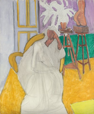Sedící postava a řecký trup (Gandoura) od Henri Matisse