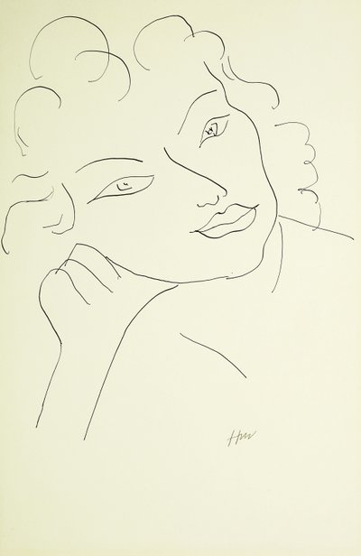 Hlava mladé ženy (pero a černá tuš na papíře) od Henri Matisse