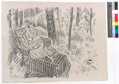Mladá dívka na lenošce v podrostu od Henri Matisse