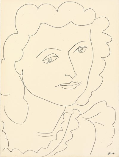 Velká hlava (Lucienne) (tužka na papíře) od Henri Matisse