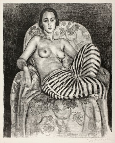 Velká odaliska v pruhovaných kalhotách od Henri Matisse
