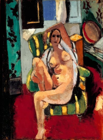 Nahý sedící muž s tamburínou od Henri Matisse