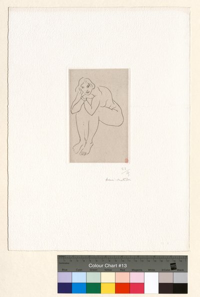 Sedící akt, trup opřený o kolena od Henri Matisse