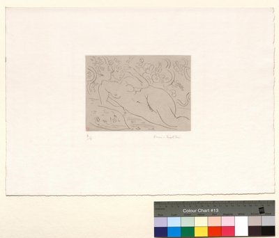 Akt, květinový interiér od Henri Matisse