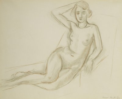 Akt sedící na polohovacím křesle; Nu Assis sur une Chaise Longue od Henri Matisse