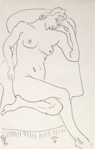 Akt ženy v křesle, asi 1922-24 (tužka na papíře) od Henri Matisse