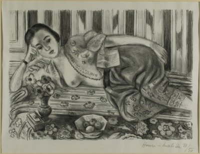 Odalisque v červených saténových kalhotách od Henri Matisse