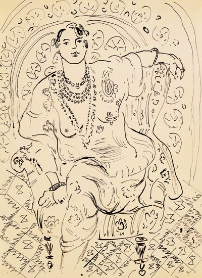 Odaliska s květinovým pozadím od Henri Matisse