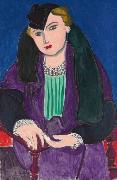 Portrét s modrým pláštěm, od Henri Matisse