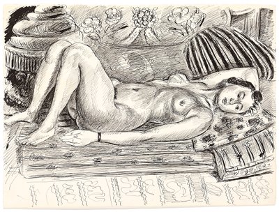 Ležící akt na podprsence, asi 1926-1927 (pero a tuš na papíře) od Henri Matisse