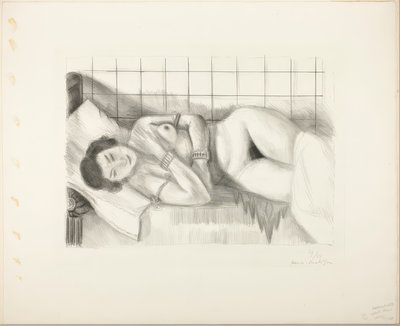 Spící nahá, s koleny zakrytými šátkem od Henri Matisse