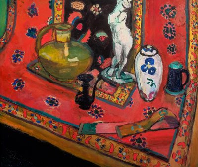 Soška a vázy na orientálním koberci od Henri Matisse