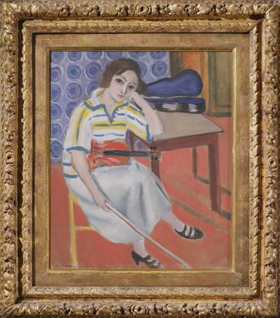 Žena s houslemi, asi 1921-23 (olej na plátně) od Henri Matisse