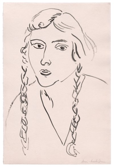 Mladá dívka s copánky od Henri Matisse