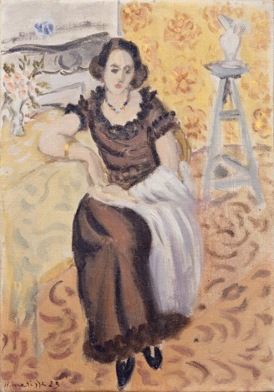 Mladá dívka s černými taftovými šaty od Henri Matisse