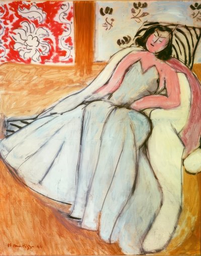 Mladá žena s bílým kožichem od Henri Matisse