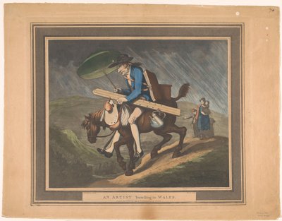 Umělec cestující přes Wales Umělec cestující ve Walesu (název na objektu) od Henri Merke