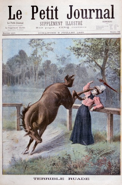Mladá žena je kopnuta koněm, 1898 od Henri Meyer