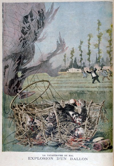 Výbuch balónu v Hal, Belgie, 1895. od Henri Meyer