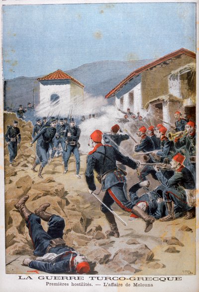 Bitva u Meluny, řecko-turecká válka, 1897 od Henri Meyer