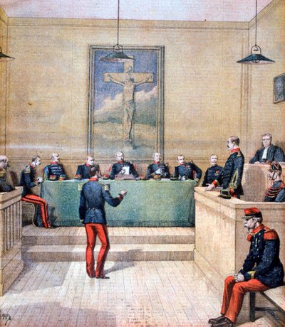 Kapitán Dreyfus před válečným soudem, 1894 od Henri Meyer