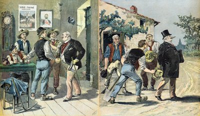 Karikatura o volbách od Henri Meyer