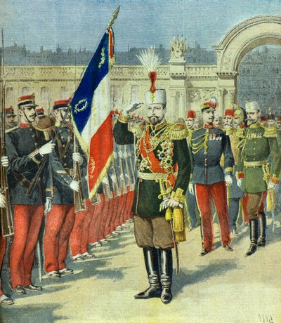 Přijetí Ferdinanda I., bulharského krále, v Elysejském paláci, Paříž 1896 (Rytina) od Henri Meyer