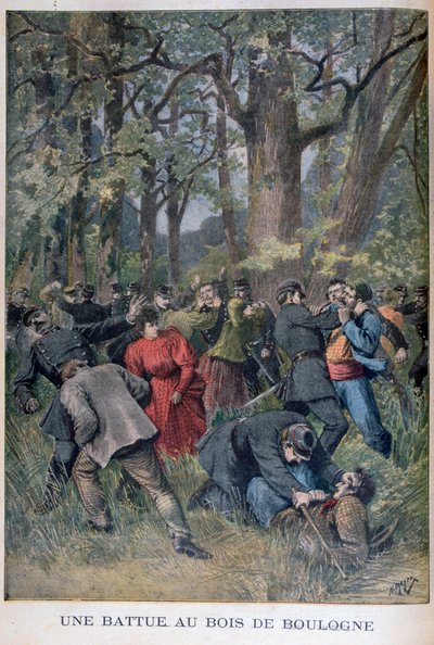 Boj mezi četníky a civilisty v Bois de Boulogne, Paříž, 1895 od Henri Meyer
