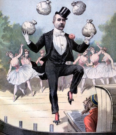 Georges Clemenceau žongluje s anglickými penězi, 1893 od Henri Meyer