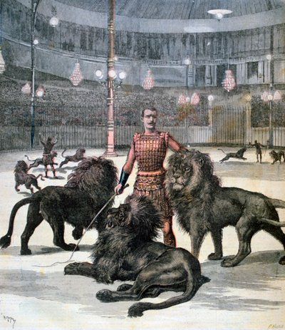 Krocení lvů na Lhipodrome, Paříž, 1891 od Henri Meyer