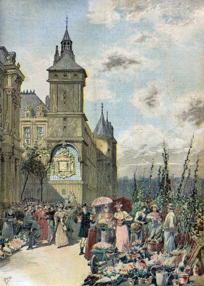 Pařížský květinový trh od Henri Meyer